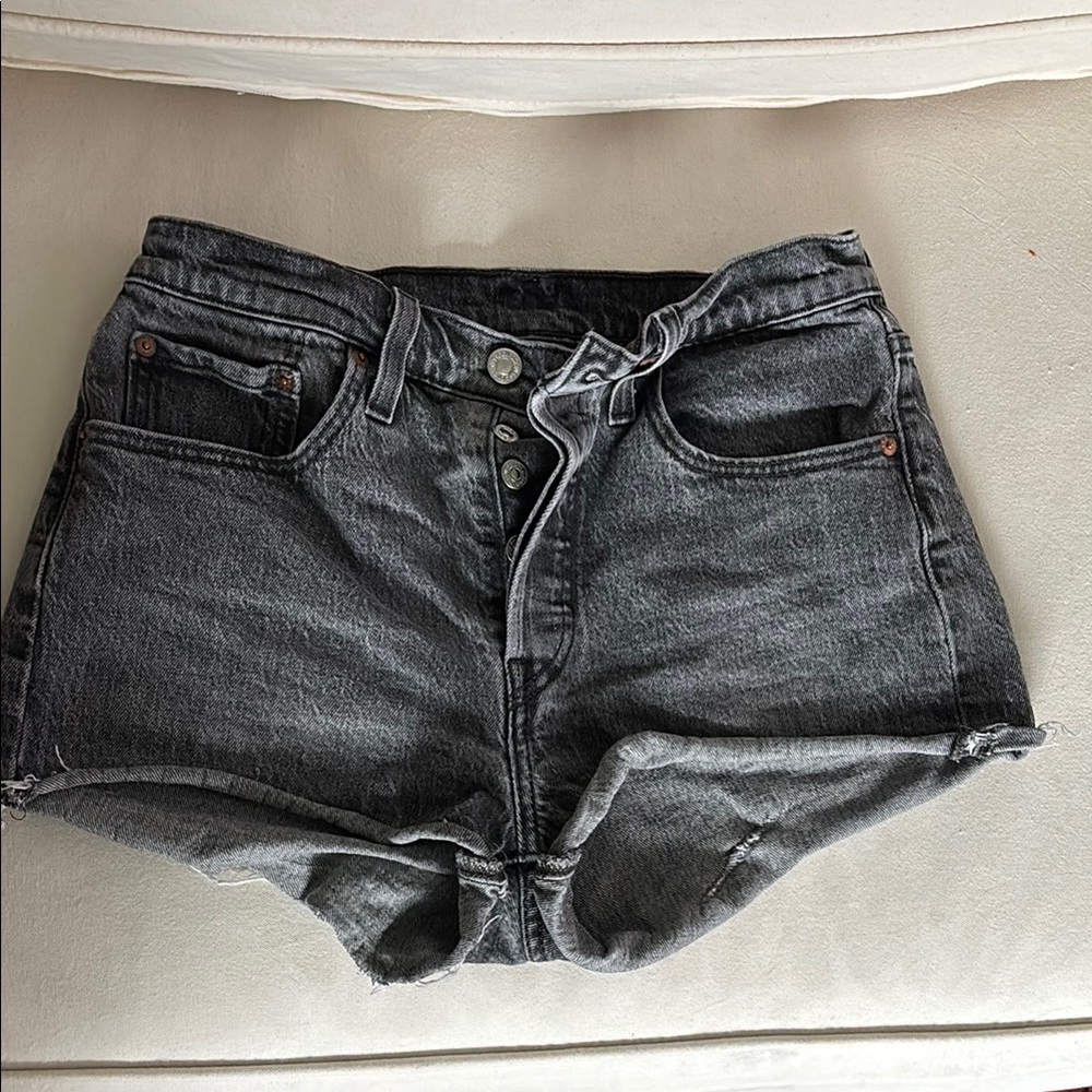 Levi's Charcoal Denim Cut-Off Shorts